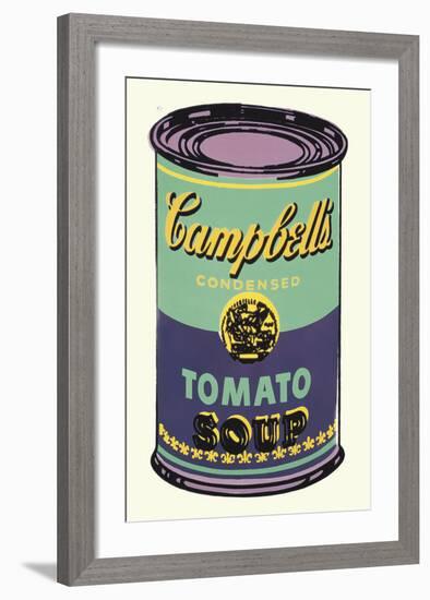 Colored Campbell's Soup Can, 1965 (green & purple)-Andy Warhol-Framed Art Print