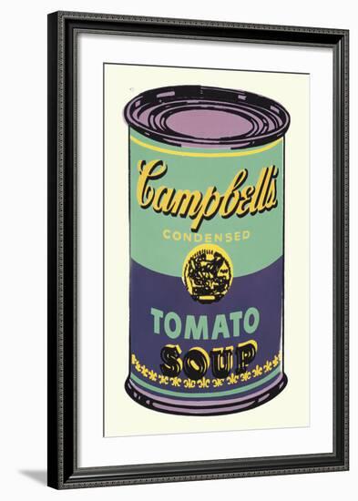 Colored Campbell's Soup Can, 1965 (green & purple)-Andy Warhol-Framed Art Print