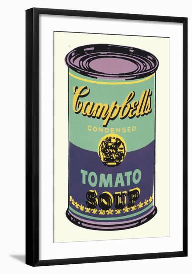 Colored Campbell's Soup Can, 1965 (green & purple)-Andy Warhol-Framed Art Print