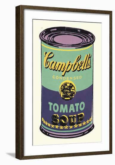 Colored Campbell's Soup Can, 1965 (green & purple)-Andy Warhol-Framed Art Print