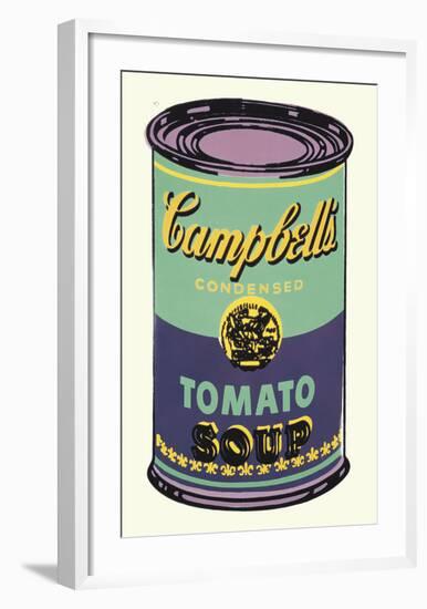 Colored Campbell's Soup Can, 1965 (green & purple)-Andy Warhol-Framed Art Print