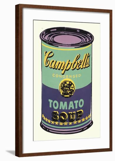 Colored Campbell's Soup Can, 1965 (green & purple)-Andy Warhol-Framed Art Print