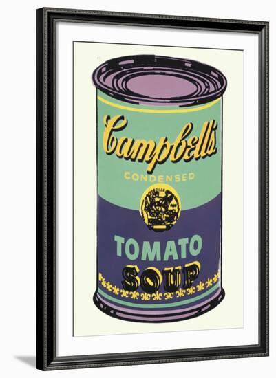 Colored Campbell's Soup Can, 1965 (green & purple)-Andy Warhol-Framed Art Print