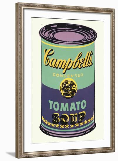 Colored Campbell's Soup Can, 1965 (green & purple)-Andy Warhol-Framed Art Print