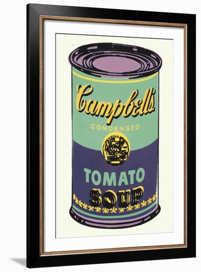 Colored Campbell's Soup Can, 1965 (green & purple)-Andy Warhol-Framed Art Print