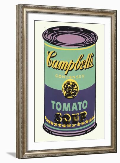 Colored Campbell's Soup Can, 1965 (green & purple)-Andy Warhol-Framed Art Print