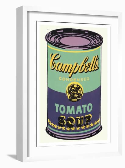 Colored Campbell's Soup Can, 1965 (green & purple)-Andy Warhol-Framed Art Print