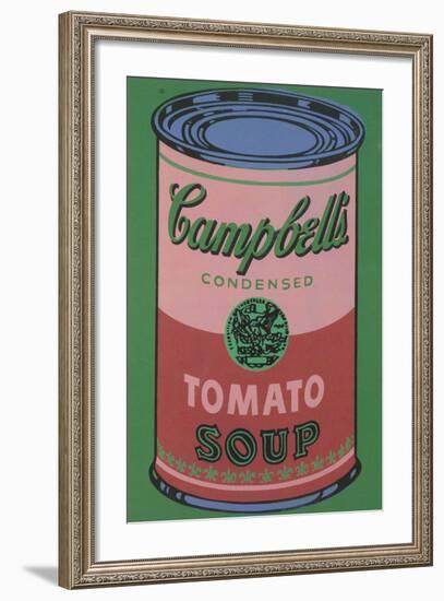 Colored Campbell's Soup Can, 1965 (red & green)-Andy Warhol-Framed Art Print