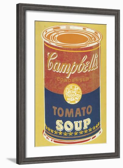 Colored Campbell's Soup Can, 1965 (yellow & blue)-Andy Warhol-Framed Art Print