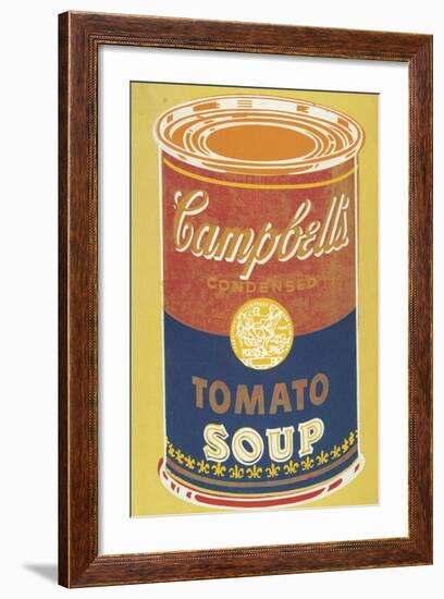 Colored Campbell's Soup Can, 1965 (yellow & blue)-Andy Warhol-Framed Art Print