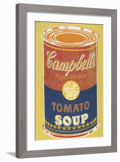 Colored Campbell's Soup Can, 1965 (yellow & blue)-Andy Warhol-Framed Art Print