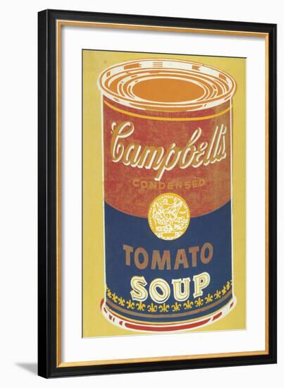 Colored Campbell's Soup Can, 1965 (yellow & blue)-Andy Warhol-Framed Art Print