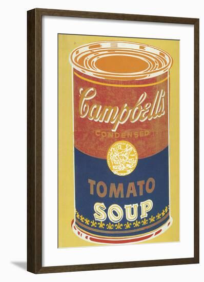 Colored Campbell's Soup Can, 1965 (yellow & blue)-Andy Warhol-Framed Art Print