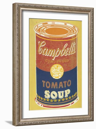 Colored Campbell's Soup Can, 1965 (yellow & blue)-Andy Warhol-Framed Art Print