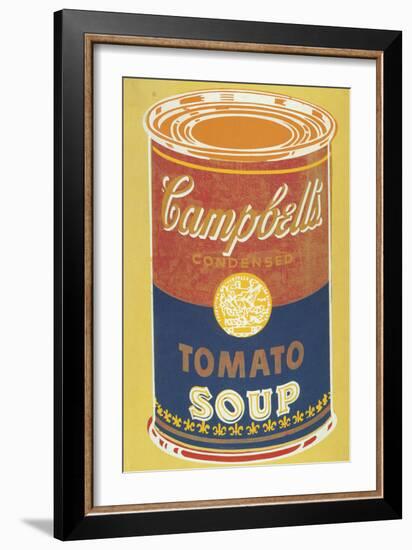 Colored Campbell's Soup Can, 1965 (yellow & blue)-Andy Warhol-Framed Art Print