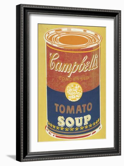 Colored Campbell's Soup Can, 1965 (yellow & blue)-Andy Warhol-Framed Art Print