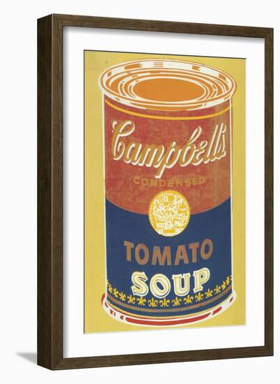 Colored Campbell's Soup Can, 1965 (yellow & blue)-Andy Warhol-Framed Art Print