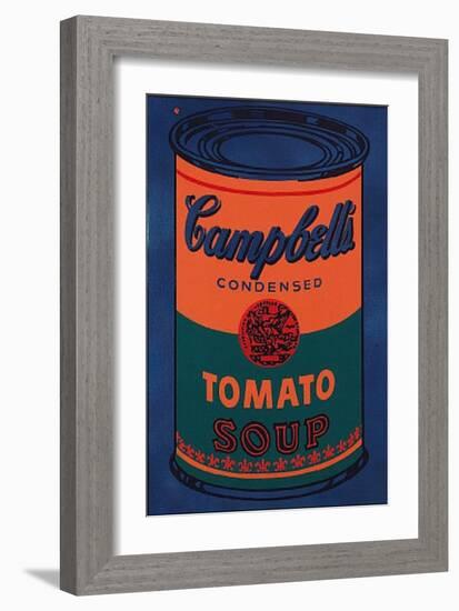 Colored Campbell's Soup Can, c.1965 Blue & Orange-Andy Warhol-Framed Art Print