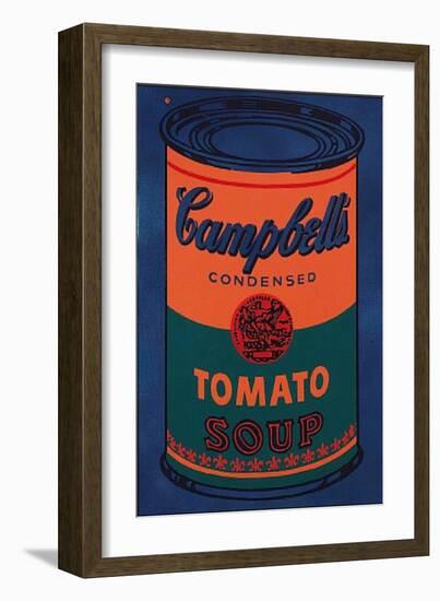 Colored Campbell's Soup Can, c.1965 Blue & Orange-Andy Warhol-Framed Art Print