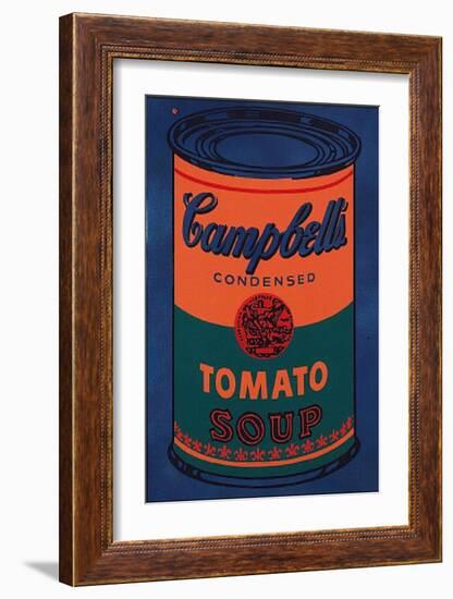 Colored Campbell's Soup Can, c.1965 Blue & Orange-Andy Warhol-Framed Art Print