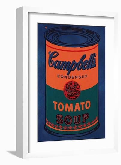 Colored Campbell's Soup Can, c.1965 Blue & Orange-Andy Warhol-Framed Art Print