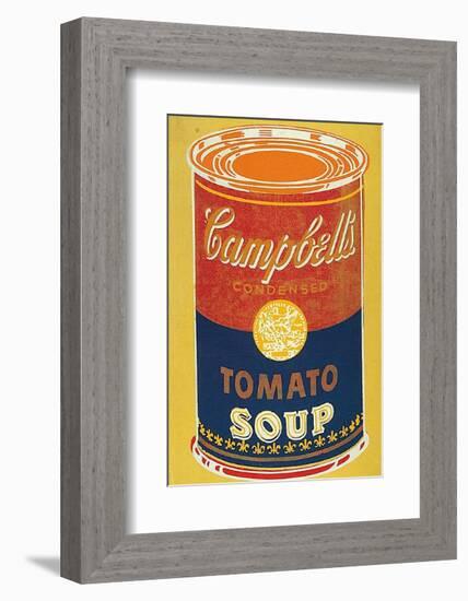 Colored Campbell's Soup Can, c.1965 (yellow & blue)-Andy Warhol-Framed Art Print