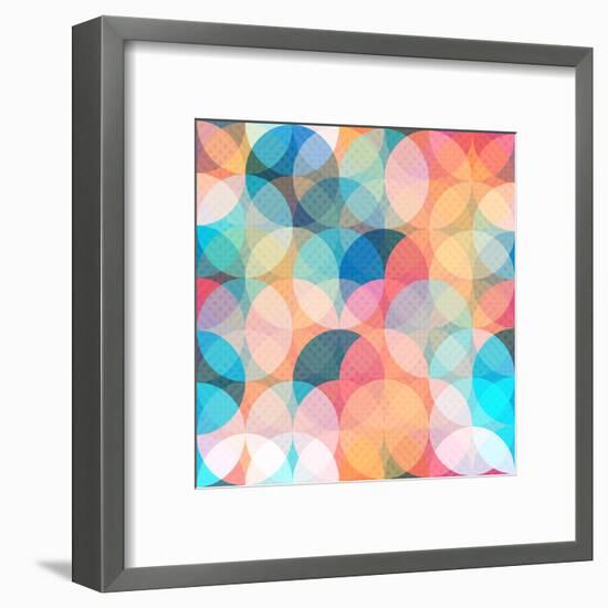 Colored Circle Seamless Pattern-gudinny-Framed Art Print