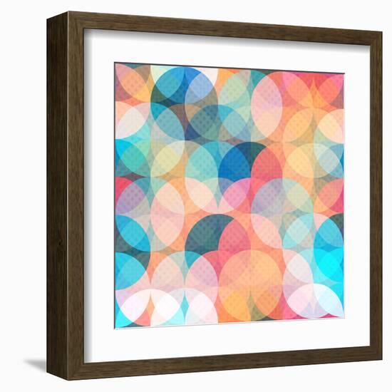 Colored Circle Seamless Pattern-gudinny-Framed Art Print