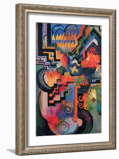 Colored Composition (Homage À Sebastian Johann Bach)-Auguste Macke-Framed Art Print