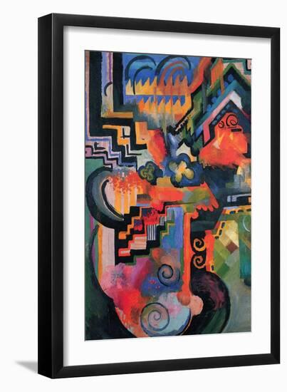 Colored Composition (Homage À Sebastian Johann Bach)-Auguste Macke-Framed Art Print