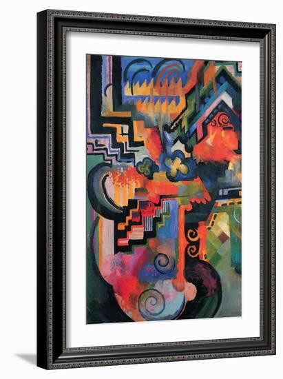 Colored Composition (Homage À Sebastian Johann Bach)-Auguste Macke-Framed Art Print