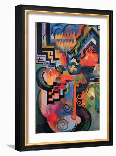 Colored Composition (Homage À Sebastian Johann Bach)-Auguste Macke-Framed Art Print