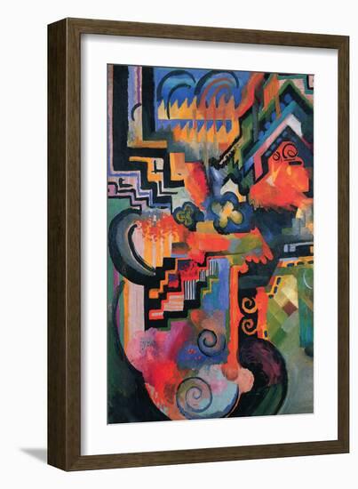 Colored Composition (Homage ? Sebastian Johann Bach)-Auguste Macke-Framed Premium Giclee Print