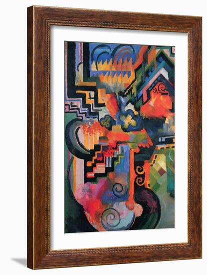 Colored Composition (Homage ? Sebastian Johann Bach)-Auguste Macke-Framed Art Print