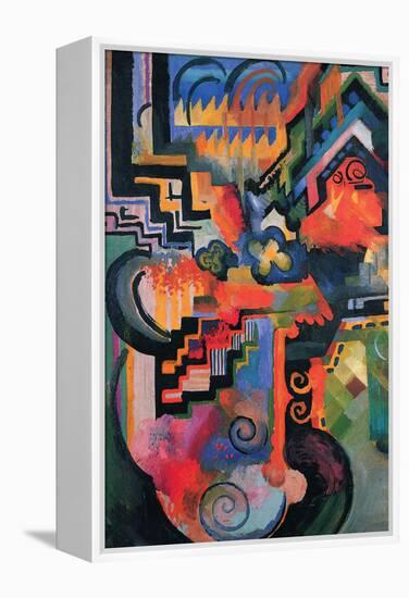 Colored Composition (Homage ? Sebastian Johann Bach)-Auguste Macke-Framed Stretched Canvas