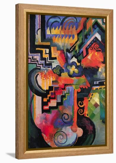 Colored Composition (Homage ? Sebastian Johann Bach)-Auguste Macke-Framed Stretched Canvas