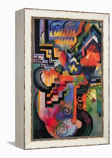 Colored Composition (Homage ? Sebastian Johann Bach)-Auguste Macke-Framed Stretched Canvas