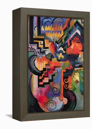 Colored Composition (Homage ? Sebastian Johann Bach)-Auguste Macke-Framed Stretched Canvas