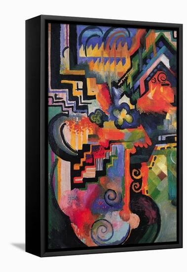 Colored Composition (Homage ? Sebastian Johann Bach)-Auguste Macke-Framed Stretched Canvas