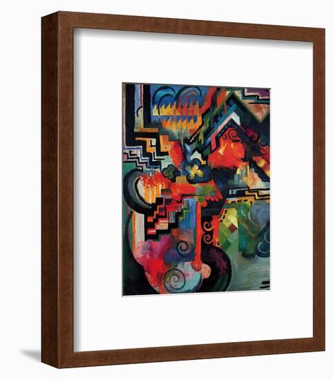 Colored Composition (Hommage a? Sebastin Johann Bach)-Auguste Macke-Framed Art Print