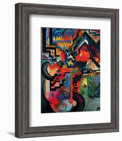 Colored Composition (Hommage a? Sebastin Johann Bach)-Auguste Macke-Framed Art Print