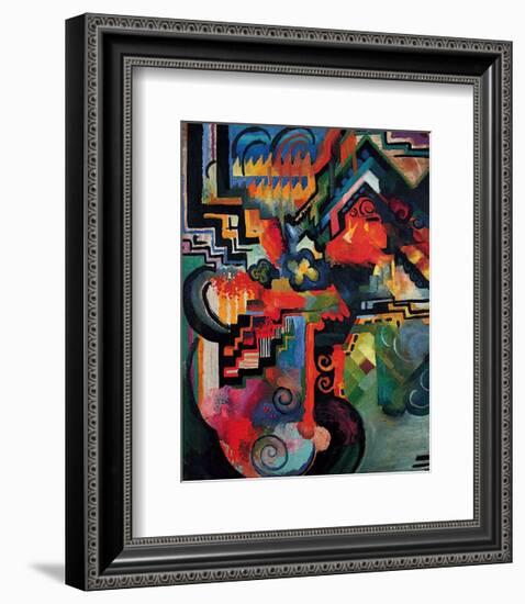 Colored Composition (Hommage a? Sebastin Johann Bach)-Auguste Macke-Framed Art Print