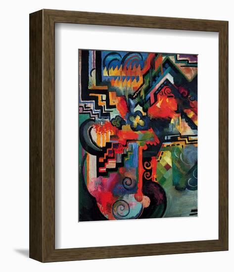 Colored Composition (Hommage a? Sebastin Johann Bach)-Auguste Macke-Framed Art Print