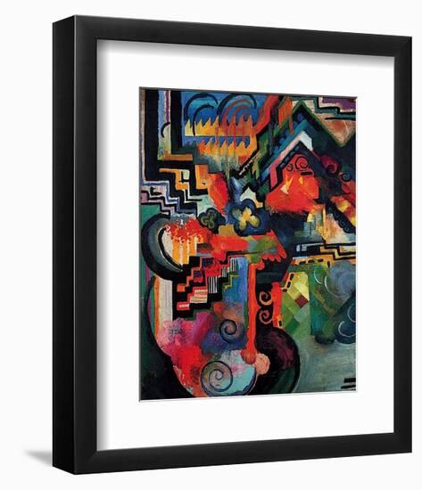 Colored composition (Hommage a? Sebastin Johann Bach)-August Macke-Framed Art Print