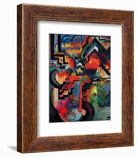 Colored composition (Hommage a? Sebastin Johann Bach)-August Macke-Framed Art Print