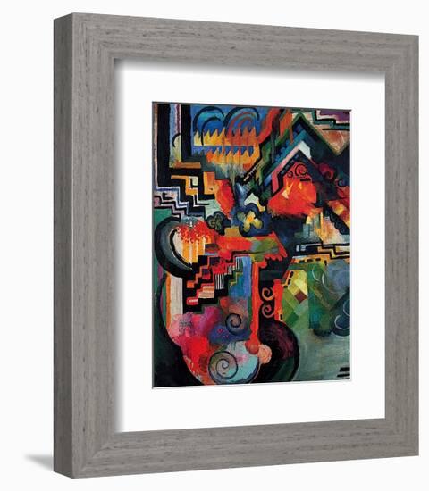 Colored composition (Hommage a? Sebastin Johann Bach)-August Macke-Framed Art Print