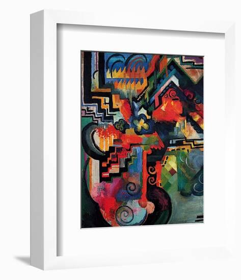 Colored composition (Hommage a? Sebastin Johann Bach)-August Macke-Framed Art Print