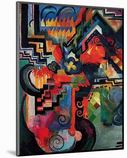 Colored composition (Hommage a? Sebastin Johann Bach)-August Macke-Mounted Art Print