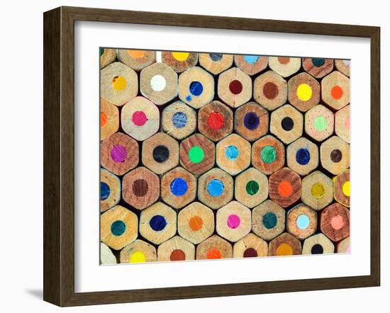 Colored Crayons Back Texture-Ovi M-Framed Photographic Print