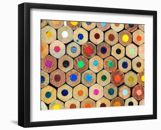 Colored Crayons Back Texture-Ovi M-Framed Photographic Print